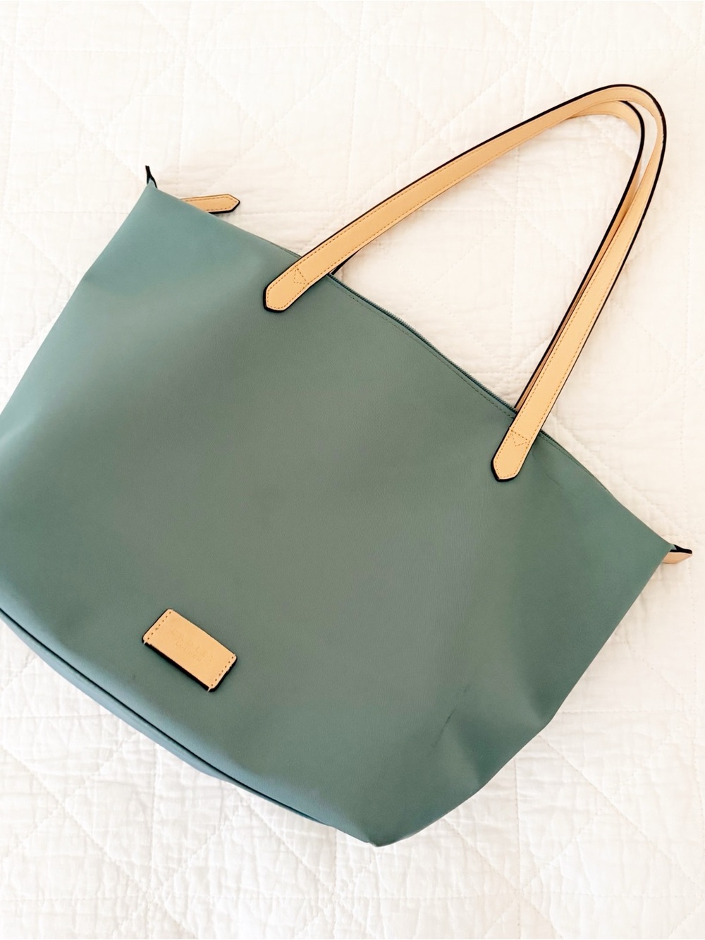 Radley London Teal Green Tote Tan Handles